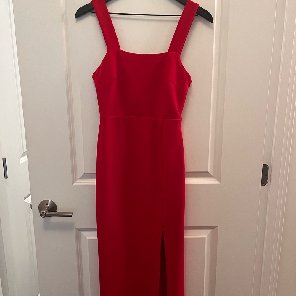 Elegant Red Petal & Pup Dress